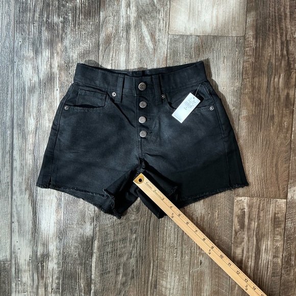 Black Denim High-Waisted Girls Shorts Size 12 - Picture 4 of 6